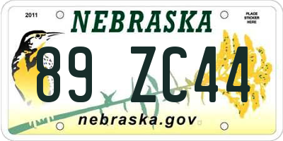 NE license plate 89ZC44