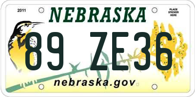 NE license plate 89ZE36