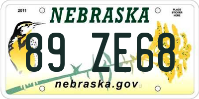 NE license plate 89ZE68