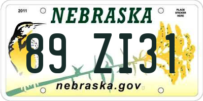 NE license plate 89ZI31