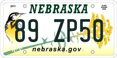 NE license plate 89ZP50