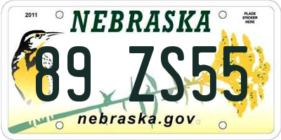NE license plate 89ZS55