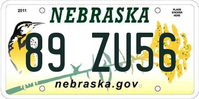 NE license plate 89ZU56