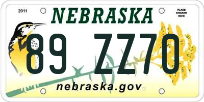 NE license plate 89ZZ70