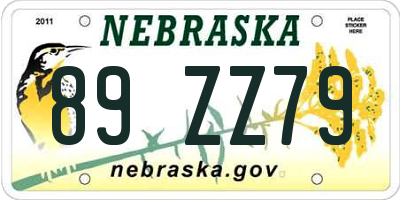 NE license plate 89ZZ79