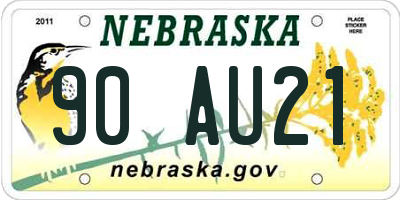NE license plate 90AU21