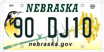 NE license plate 90DJ10