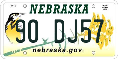 NE license plate 90DJ57