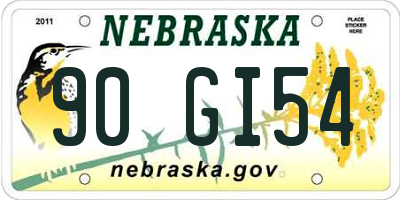 NE license plate 90GI54
