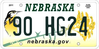 NE license plate 90HG24
