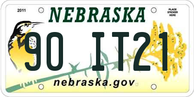 NE license plate 90IT21