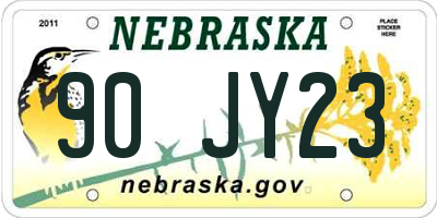 NE license plate 90JY23