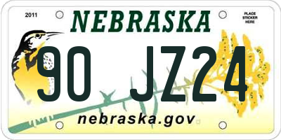 NE license plate 90JZ24