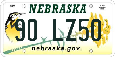 NE license plate 90LZ50