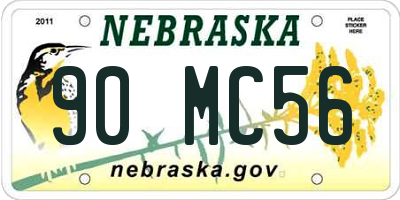 NE license plate 90MC56