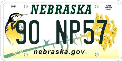 NE license plate 90NP57