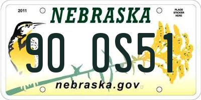 NE license plate 90OS51