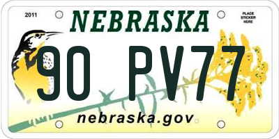 NE license plate 90PV77