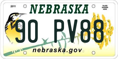 NE license plate 90PV88