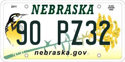 NE license plate 90PZ32