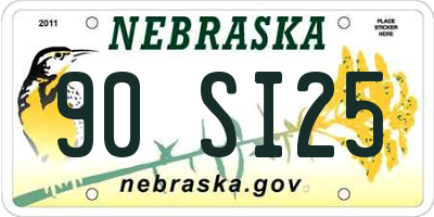 NE license plate 90SI25