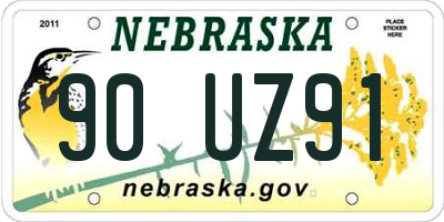 NE license plate 90UZ91