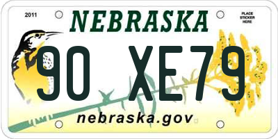 NE license plate 90XE79
