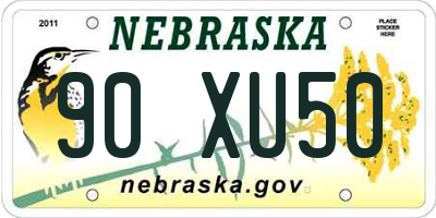 NE license plate 90XU50