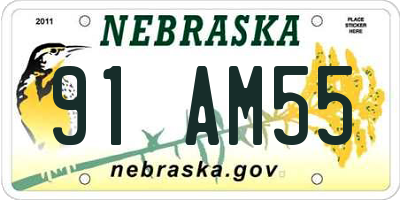 NE license plate 91AM55