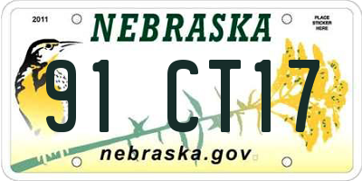 NE license plate 91CT17