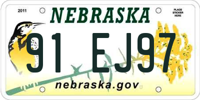 NE license plate 91EJ97