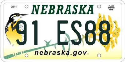 NE license plate 91ES88