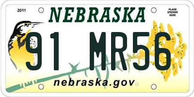 NE license plate 91MR56