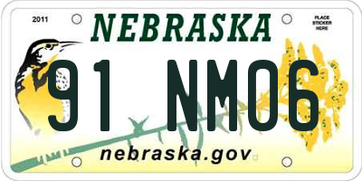 NE license plate 91NM06