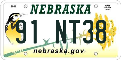 NE license plate 91NT38