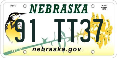 NE license plate 91TT37