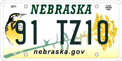 NE license plate 91TZ10