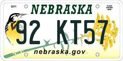 NE license plate 92KT57
