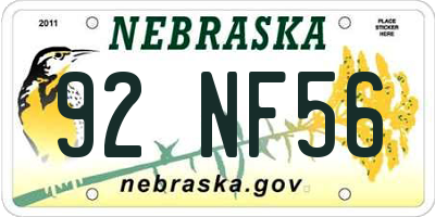 NE license plate 92NF56