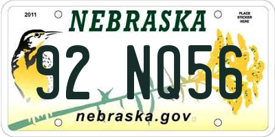 NE license plate 92NQ56