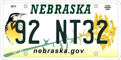 NE license plate 92NT32