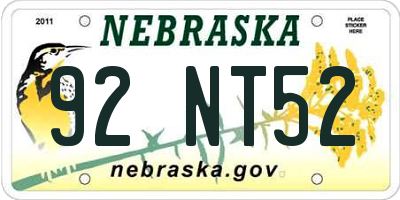 NE license plate 92NT52