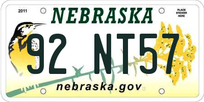 NE license plate 92NT57