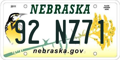 NE license plate 92NZ71
