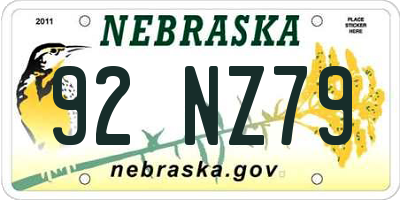 NE license plate 92NZ79
