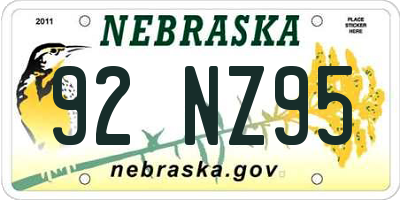 NE license plate 92NZ95