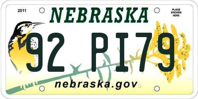 NE license plate 92PI79