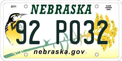 NE license plate 92PO32