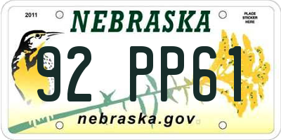 NE license plate 92PP61