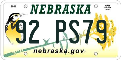 NE license plate 92PS79